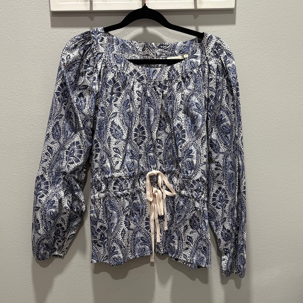 Spartina 449 Blue and White Paisley Blouse
